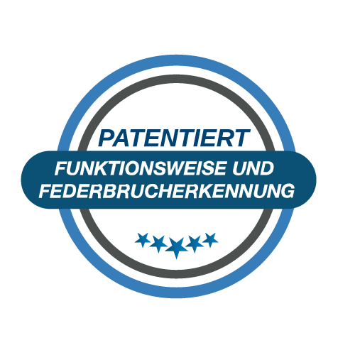 Zum Patent angemeldet: Funktionsweise und Federbrucherkennung button patentanmeldung
